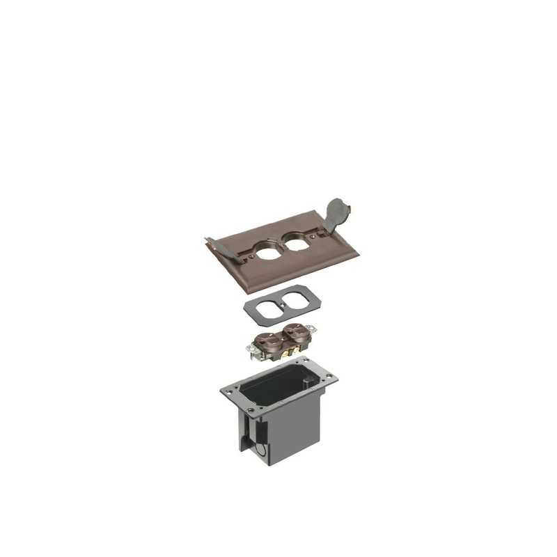 Arlington Industries FLBRF101BR-1 Retrofit Electrical Floor Box with Flip Lids