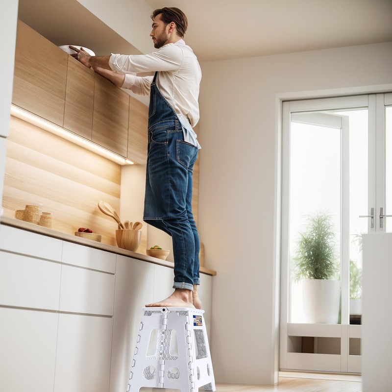 ACKO Folding Step Stool Foldable 16 Inch 400 lbs Capacity,