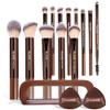 MAANGE 13Pcs Brochas para Maquillaje de Aluminio con Estuche Impermeable