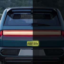 RGOAANC 2PCS Student Driver Magnet for Car, Please Be Patient Student Driver Sticker, Reusable Movable Rookie Driver Reflective Magnets Stickers, Safety Warning Bumper Sticker Signs Fits All Car