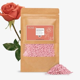 waxing beads for hair removal 500g - Hard wax for painless hair removal - for all wax warmers and whole body, face, bikini area. (Rose, 500g | 1.1lb)