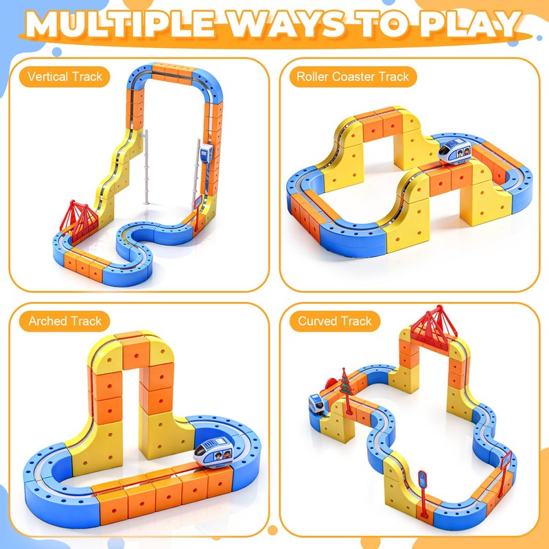 WUPIOS Electric Train Set for Kids 3 4 5 6