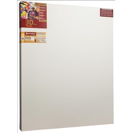 MASTERPIECE Z1DM-3448 3D Pro 2.5" Deep Monterey 10.5 oz Cotton Medium Texture Stretched Canvas 34" x 48" White