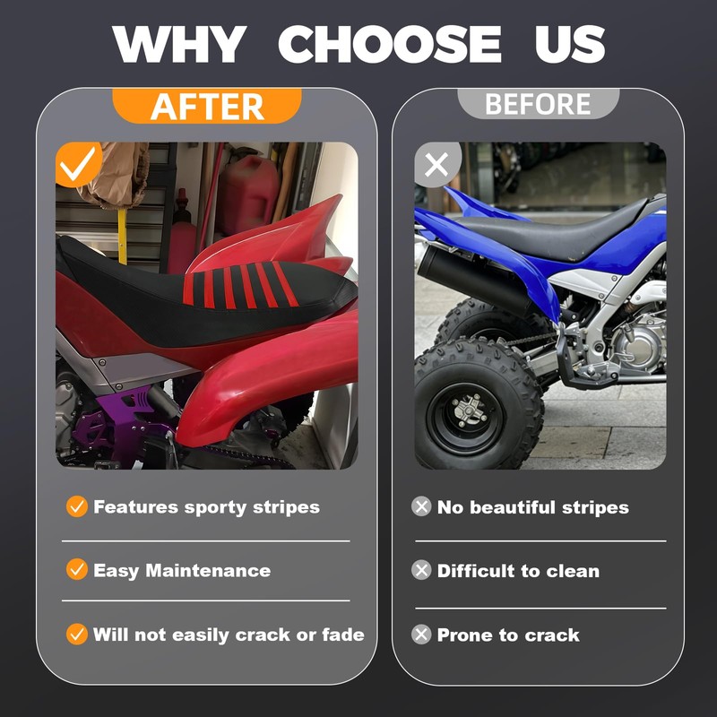 Wacece ATV Seat Cover Non-Slip Soft Waterproof for Raptor 700