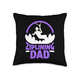 Zipliner Ziplines Team Zip Fun Father's Day Dad Sports Hobby Zipline Sayings Father Daddy Papa Throw Pillow, 16x16, Multicolor