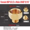 Brass Tap Adapter, Pipe Fitting Converter EU G1/2 Thread to
