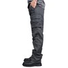 Soulsfeng Mens Grey Cargo Pants with Pockets Cotton Straight Stretch
