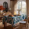 Rectangle Tablecloth 60x83 Inch Blue Plum Floral Pattern