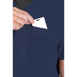 Med Couture Men's Scrub Top Cadence 2-Way Stretch Technology with Ultra Soft Fabric & One Chest Pocket - MC7478, S, Navy