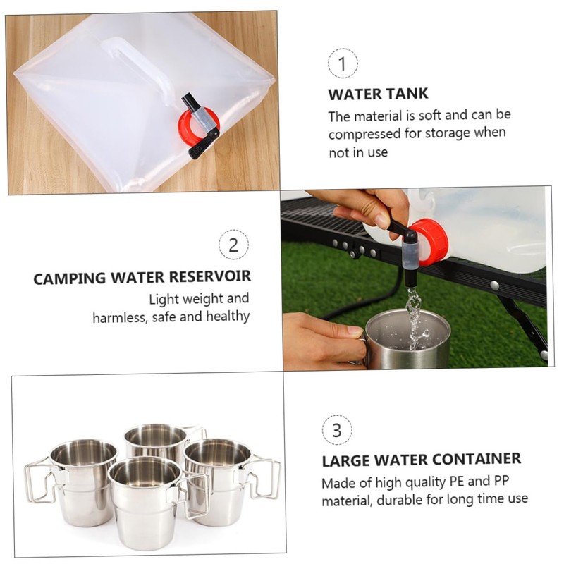 WOONEKY Camping Containers Water Dispenser 15l Portable Water Gallon Tank