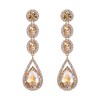 Flyonce Bridal Rhinestone Teardrop Dangle Earrings, Wedding Crystal Drop Earrings