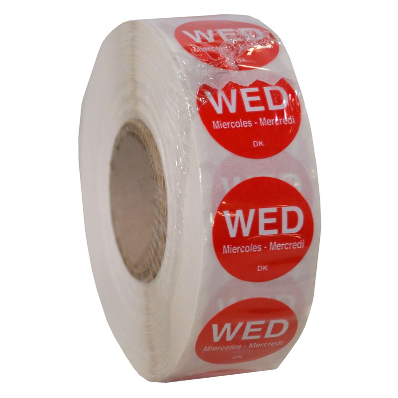 DayMark Day of The Week 1" x 1" Removable Label,