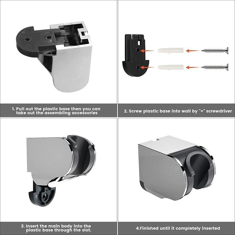 Adjustable Handheld Shower Head Holders On Wall Mount Shower Bracket