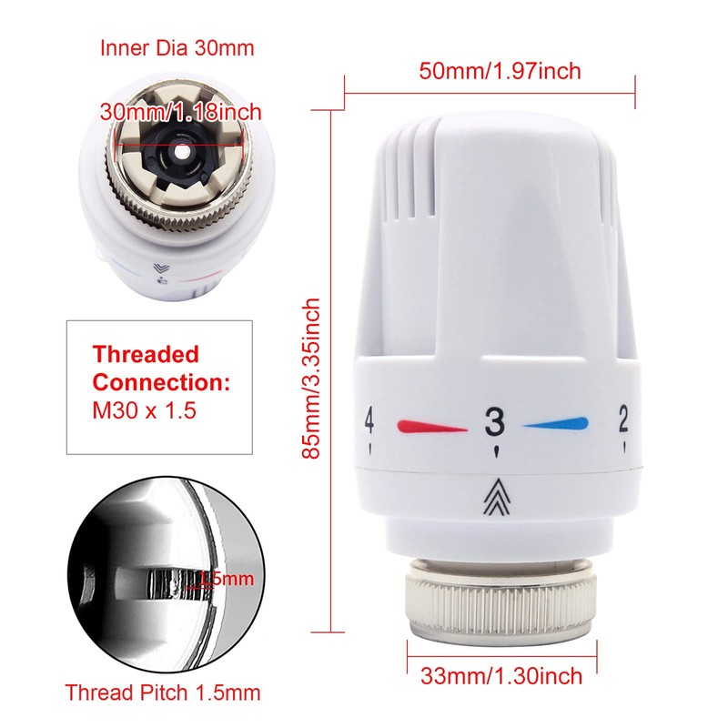 Temperature Control Valves Thermostatic Valve Head Automatic Standard Radiator Valves