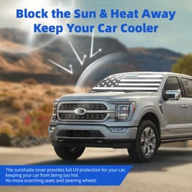 LITIVY Windshield Sun Shade Compatible with 2021 2022 2023 2024 Ford F150 F250 F350 30"x62" for F-150 Folding Front Window Sunshade Shield Protector