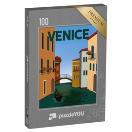 puzzleYOU: Venice Vintage Illustration Jigsaw Puzzle 100 Pieces