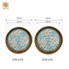 Set of 2 PCS Mother of Pearl Inlay Round Rattan