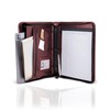 Travigo 3-Ring Zipper Business Leather Portfolio folder| 1.25" 3-Ring Binder