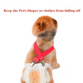 4 Pcs Dog Diaper Suspenders | Cat Suspenders | Female Male Dog Skirt Dress & Diaper Keeper | for Small Medium and Large Dogs (Black, Red, Pink, Blue, M)