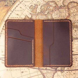 Leather for Men & Women Front Pocket Card Holder | Minimalist Wallet | Front Pocket Wallet | Leather Card Sleeve | Minimalist Handmade Card Holder (Style 2 (Skull and Bones))