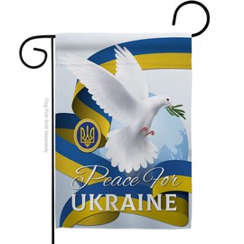 Ukrainian Decorations Home Decor Banner Room Wall Art Patio Lawn Front Porch Outdoor Small Tapestry Yard Sign Wall Hanging Stand with Bandera de Ukraine Garden Flag Peace Gifts Made In USA