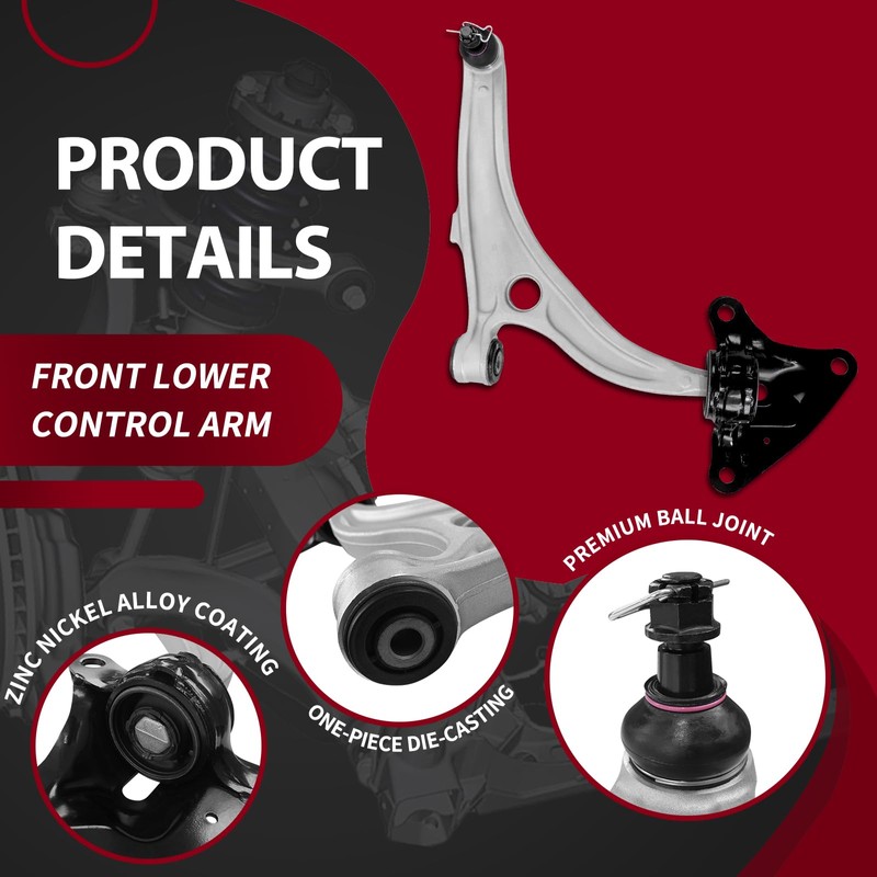 Front Lower Left Control Arm Ball Joint Assembly Replacement For