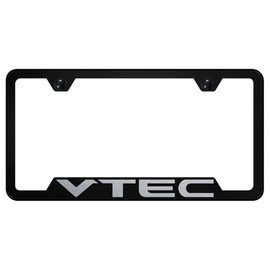 Au-TOMOTIVE GOLD Laser Etched Logo Cut-Out License Plate Frame for Honda VTEC (Black)