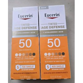 Eucerin Age Defense Face Sunscreen Tinted Lotion SPF 50 2.5 fl SET OF 2 EXP 2025