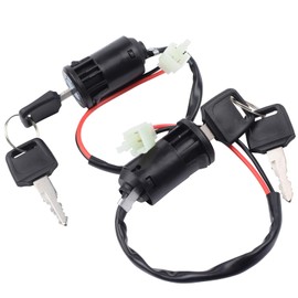 Riyitauto 2 PCS 2 Wire Ignition Key Switch for Electric Scooter Golf Scooter Bikes ATV Moped GoKart U KS51 Motorcycle 2 Position Type on Off