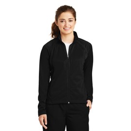 SPORT-TEK Women's Tricot Track Jacket LST90, Black/Black, Small