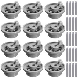 GATSUZG Dishwasher Basket Wheels, Set of 12 Replacement Lower Basket Wheels, Compatible with Bosch/Siemens/Neff/Kenmore - Durable Spare Parts for Dishwasher Model 165314, with 20 Pcs Rubber Cap