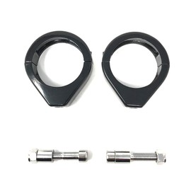 Alchemy Parts Motorcycle Metal Fork Clamps for Indicators for 49mm Diameter Forks | BLACK Turn Signal Holders for Roadsters, Café Racers and Choppers, Bobbers and Custom Project Motorbikes
