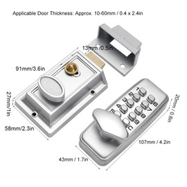 Digital Lock, Smart Door Lock, DIGITAL Garden Gate Lock Keyless Entry 2 Way Safety Lock, Waterproof Outdoor Combination Lock Keypad Lock For Garden Gate for Garden Gate and Outdoor Use