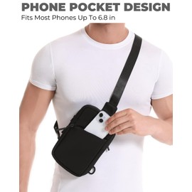 Lidxfeo Anti-Theft Shoulder Bag, Waterproof Crossbody Bag, Multi-Pocket Chest Bag, Sling Backpack for Men, for Hiking, Travel, Jogging etc, black