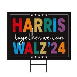 Harris Walz 2024 Obviously Yard Sign - Coroplast Harris For President 2024 Lawn Sign, Together We Can Obviously Signs with Metal H-Stake, VP9671