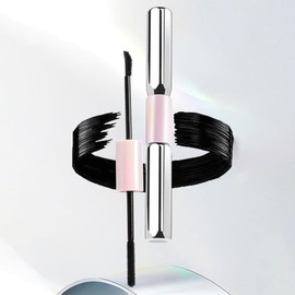 Double-ended Voluminous Waterproof Black Mascara - Buildable Lengthening, Curling & Defining for Dramatic Volume, Smudge-Proof 24H Wear, Cruelty-Free Blackest Black, Vegan