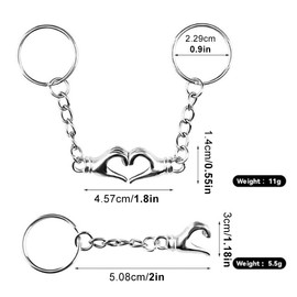 Mivanta 2Pcs Couple Gifts Keyring Set – Matching Heart Hand Keychain for Boyfriend Birthday Gifts, Long Distance Relationship Gifts, Anniversary Present for Him Her
