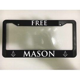 License Plate Frame Decorative Free Mason Freemasonry Masonry Masonic Fraternity Black License Plate Frame New
