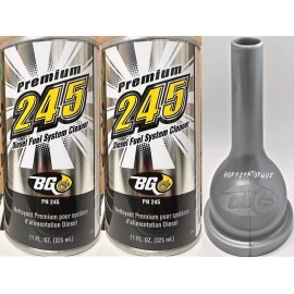 BG 245 Premium 11 oz Diesel Fuel System Cleaner 11 oz 2 Pack Free Funnel