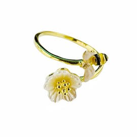 Cute Honey Bee CZ Daisy Flower Adjustable Statement Open Wrap Band Finger Rings Women Teen Girls Dainty Fashion 925 Sterling Silver 14K Gold Plated Shell Pearl Tail Ring Delicate Jewelry Gifts