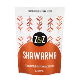 Shawarma by Z&Z | Classic Blend of Middle Eastern Spices | Beef & Chicken Shawarma Seasoning | Shawarma Spice Mix (Cumin, Paprika, Coriander, Garlic, Onion, Ginger, Salt, Pepper, & Cardamom), 8 Oz