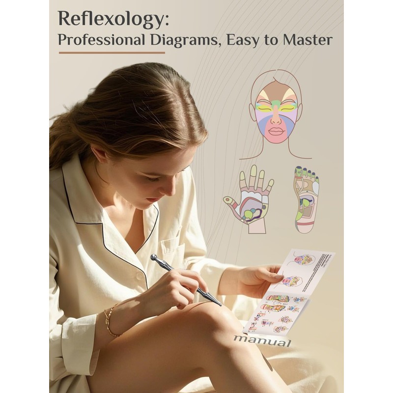 Rena Chris Stainless Steel Gua Sha and Acupuncture Pen, Manual