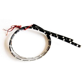 SOCAL-LED - 2 tiras LED flexibles de 60 cm, color morado de alta potencia brillante 5050 12 SMD DRL para coche debajo del salpicadero, impermeable, cortable