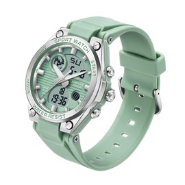 Digitale Armbanduhr für Damen, Sport, wasserdicht, analog, Militär-Armbanduhr, taktische LED-Hintergrundbeleuchtung, Stoppuhr, Alarm, Armbanduhr, grün, Gurt