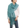 Prettystern Linen Plain Colour Unisex Summer Fringe Scarf, T117 Light