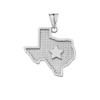 Fine Sterling Silver State Map of Texas and Lone Star