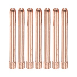 sourcing map 10pcs TIG Collet 3.2x50mm Stubby Collet Tungsten Electrode Collet Tips Replacement for TIG Welding Torch Series