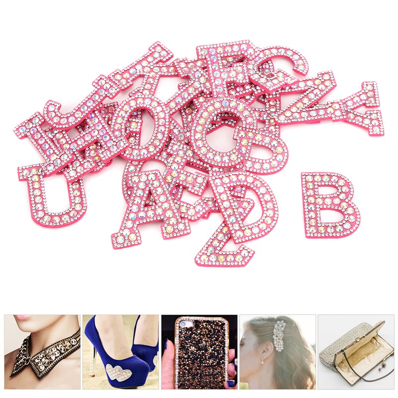 A Z 26 English Letters Garment Applique Patches Stickers Rhinestones