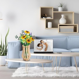 Wooden Vase for Flowers, Forreen 3D Vase Wooden Bouquet Vase for Bouquet, Wooden Stand for Roses, Wooden Puzzle Flower Vase, DIY Wooden Flower Kit for Roses, Cherry Blossoms, Sunflowers, Tulips