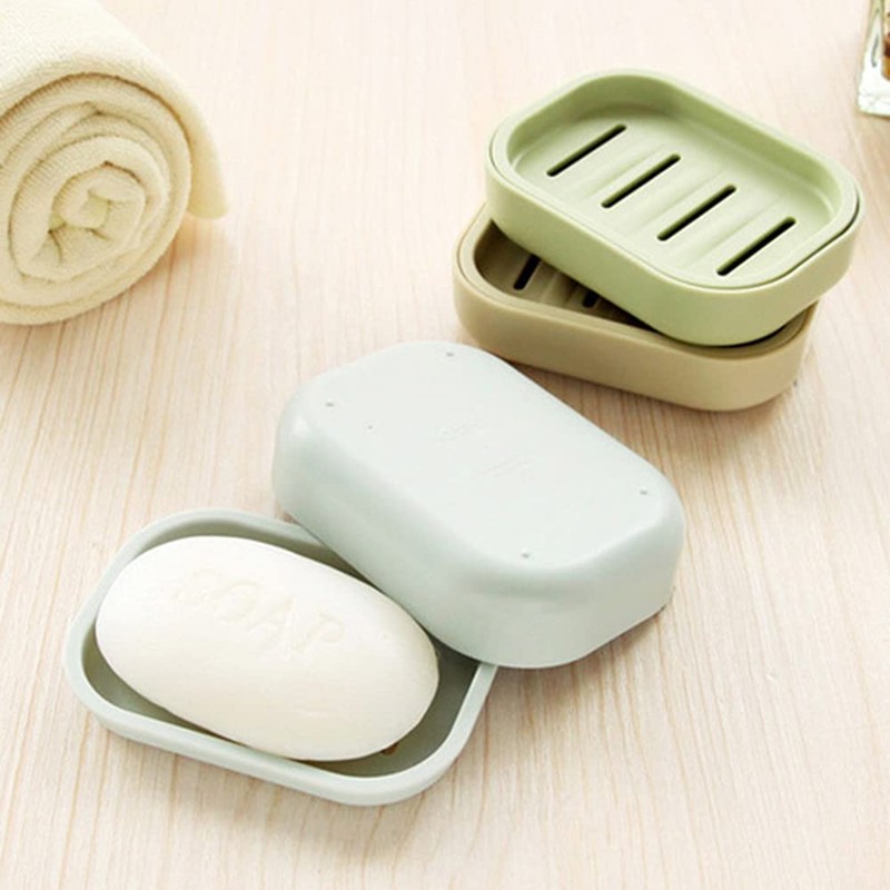 Plastic Square Soap Dish Bar Soap Holder for Shower Bathroom,Kitchen,Easy